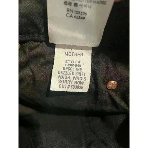 NEW Mother The Dazzler Shift Uneven Waist Jeans in Who's Sorry Now Black Size 26 - Picture 16 of 16